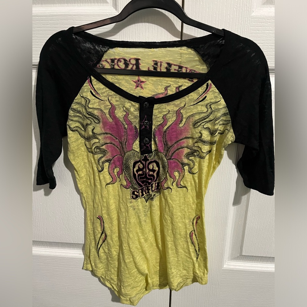 Affliction Burned out graphic top